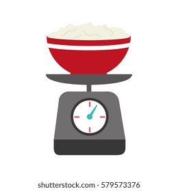 full color kitchen weight scale with bowl and mixture