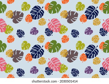 full color leaf, seamless pattern palm leaf, green palm leaf pattern, nature leamless patern