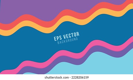 Full Color Line shape Background Abstract EPS Vector