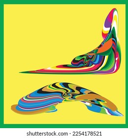 full color liquid or fluid abstract illustration