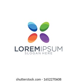 full color logo design vector graphics illustration