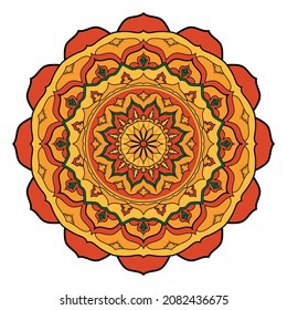 Full Color Mandala, Decorative Ornament Vector