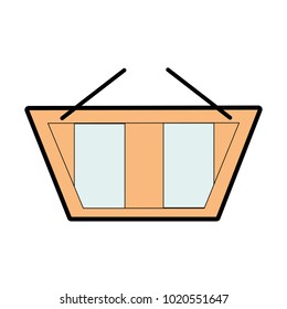 full color market basket shopping commerce icon
