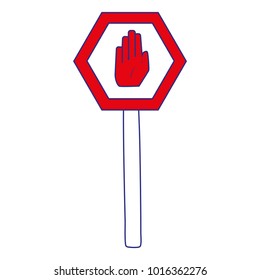 full color metal frame notice with stop sign