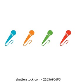 diseño de ilustración de icono de vector de micrófono de color completo