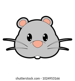 full color mouse head cute animal character