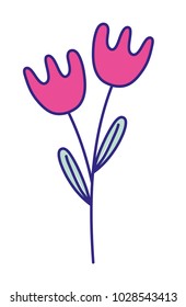 full color naturals flowers with petals and leaves design