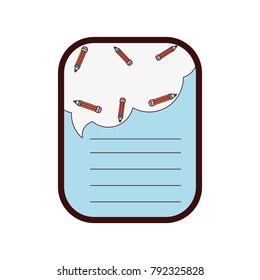 full color note papers with pencils education design