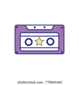 full color old cassette retro object stereo