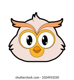 full color owl head cute animal character