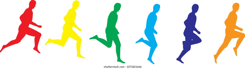 Full color runner silhouette illustration