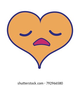 full color sad heart passion kawaii character