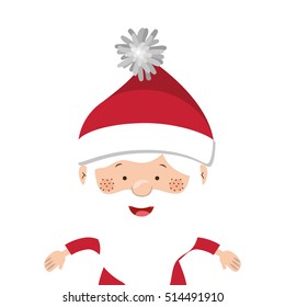 full color santa claus half body