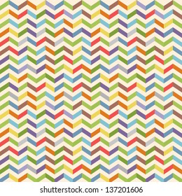 Full color seamless geometric pattern with zigzags vector background