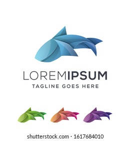 full color shark logo illustration, this design can be used for print and digital media