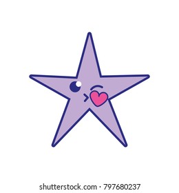 full color shiny star kiss kawaii cartoon