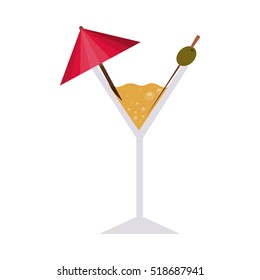 full color with silhouette with drink cocktail glass