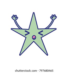 full color sleeping shiny star kawaii with arms