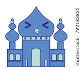 full color sleeping taj mahal kawaii cartoon