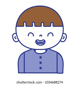 full color smile boy with hair and t-shirt design