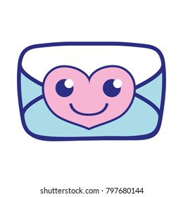 full color smile love card kawaii cartoon
