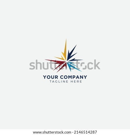 full color spark logo design firework
