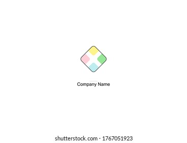 full color square logo. square symbol