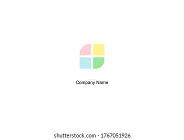 full color square logo. square symbol