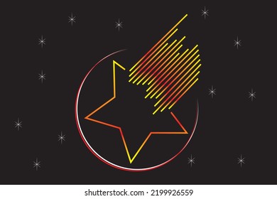 FULL COLOR STAR IMAGE. BLACK WHITE AND ORANGE BACKGROUND