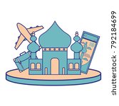 full color taj mahal of india and travel ticket