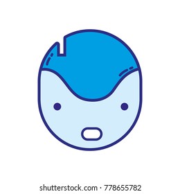 full color technology robot head with eyes and mouth vector illustration