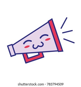 full color tender and cute megaphone object kawaii