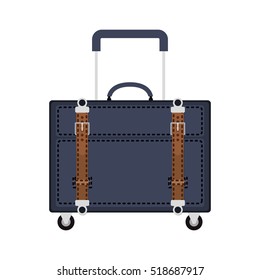full color with travel suitcase blue with wheels and handle