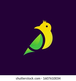 full color vector bird logo