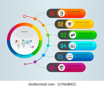 Full color vector infographic. Six from one.