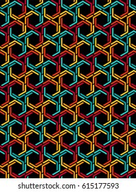 Full color Vector seamless pattern. Modern stylish texture. Repeating geometric pattern tiles with staggered hexagon.