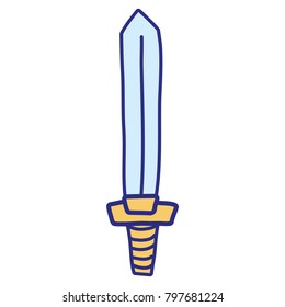 full color videogame sword object to war battle