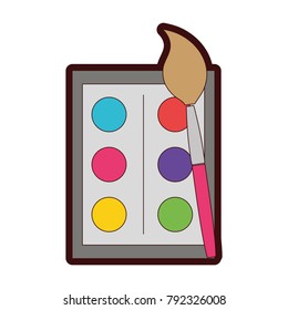 full color watercolor paint brush object education