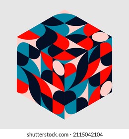 Full Colour 3D Cube geometric abstract vector pattern with Geometric graphics composition, best use in web design, business card, graphic design and logos.