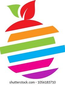 full colour fruits pieces design vector