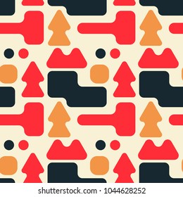 Full colour shape forest seamless pattern. Suitable for screen, print and other media.