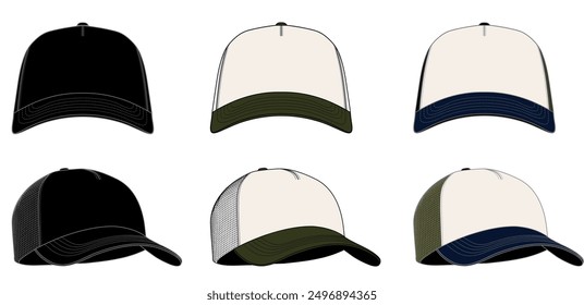 Full colour trucker hat template