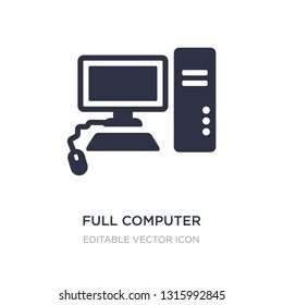 full computer icon on white background. Simple element illustration from Computer concept. full computer icon symbol design.