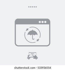 Full computer protection - Vector flat icon