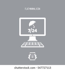 Full computer protection - Vector flat icon