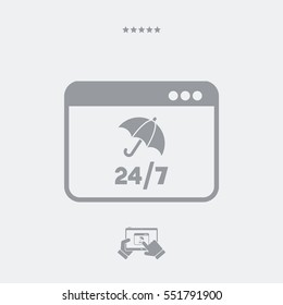 Full computer protection - Vector flat icon