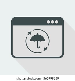 Full computer protection - Vector flat icon