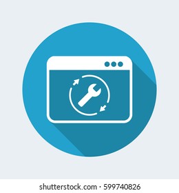 Full computer repair assistance - Vector flat icon