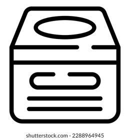 Vector de contorno de icono del paquete de zapatos de cubierta completa. Protección de pies. Residuos de seguridad