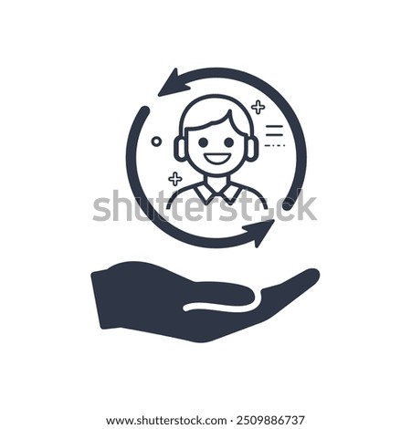 Full customer care service - Minimal Personal qualities icon. Full customer protection. Personal service offering. Icon, inclusion, service, buyer, full, guest, offer, personal, account, client, symbo